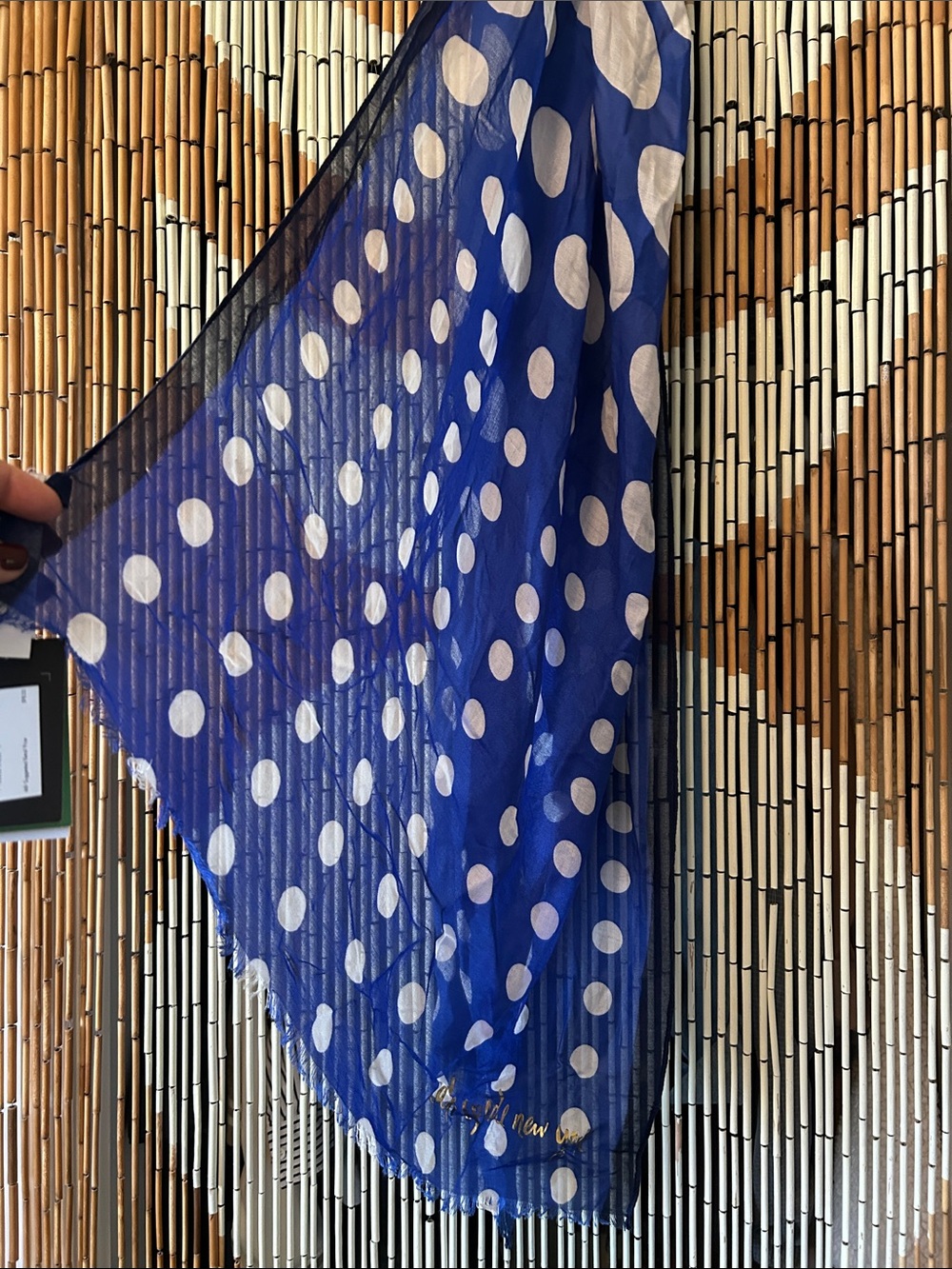 Kate Spade Blue Polka Dot Scarf NWT